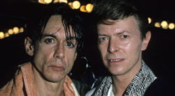 NEW YORK - JANUARY 01:  UNITED STATES:  Iggy Pop and David Bowie pose backstage after an 1986 Iggy Pop concert at The Ritz in New York City.  (Photo by L. Busacca/Larry Busacca/Wireimage)